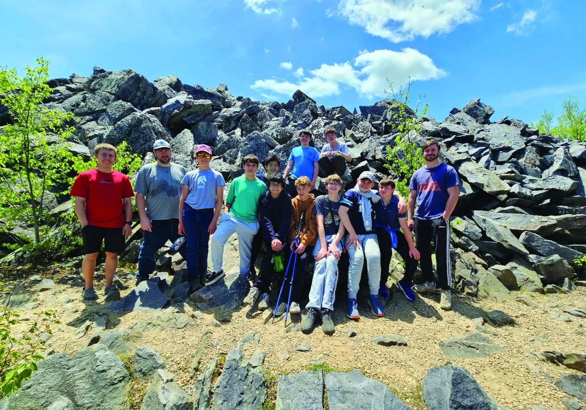 Scout camping trip group