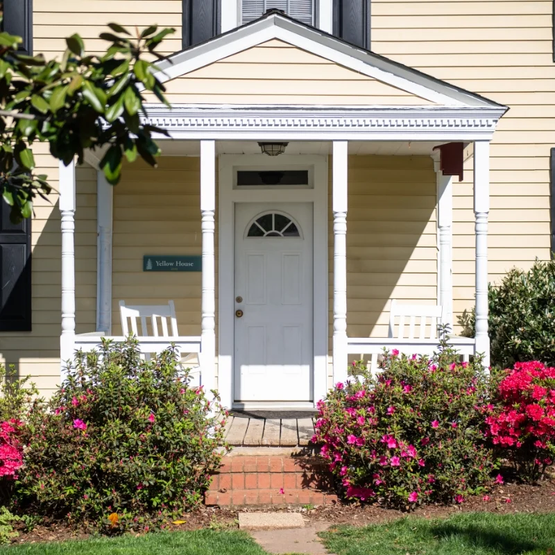 yellow house front exterior