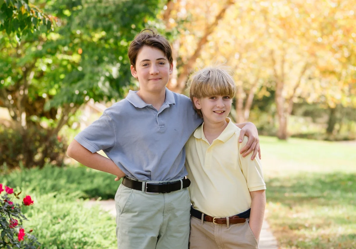 two students posing together